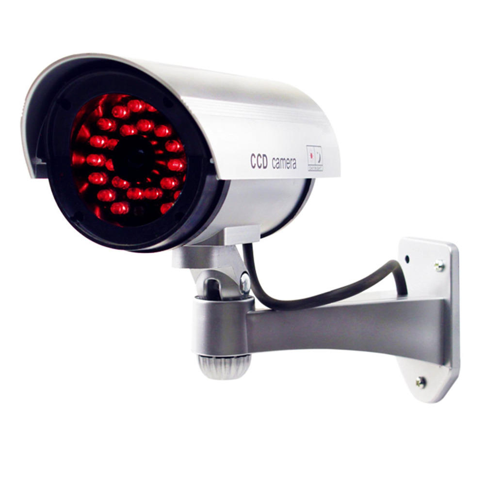 Caméra dôme CCTV de sécurité à énergie solaire pour caméra de simulation extérieure avec veilleuse à 30 LED