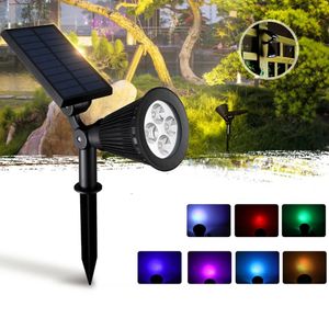 Solar Powered Spot 7 Kleur Verstelbare LED Spotlight IP65 Outdoor Security Lawn Light Split Lamp