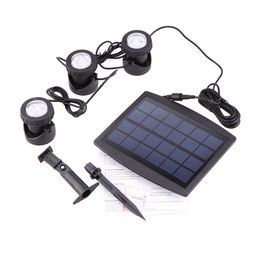 Solar Powered Super Bright 3 Dompelzame lampen 18 LED's Projector Light Garden Pool Pond Yard Landschap Onderwater Spotlight Outdoor Lighting