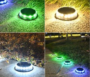 Lampes souterraines à énergie solaire lumière au sol étanche jardin voie pont lumières avec 8 LED lampe solaire pour maison cour allée pelouse route