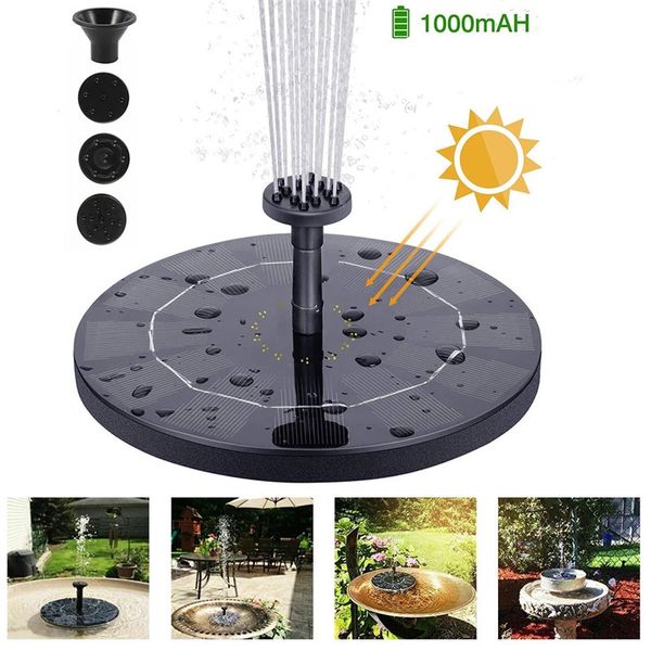 Bomba de fuente de agua con energía solar Kit de riego de estanque de jardín de baño de pájaro flotante para decoraciones de jardín