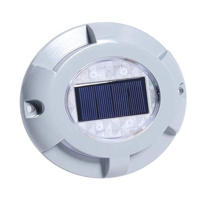 Solar Road Stud Aluminium 4-ledd vattentät vägljussensor LED-lampor för Driveway Garden Square Pathway