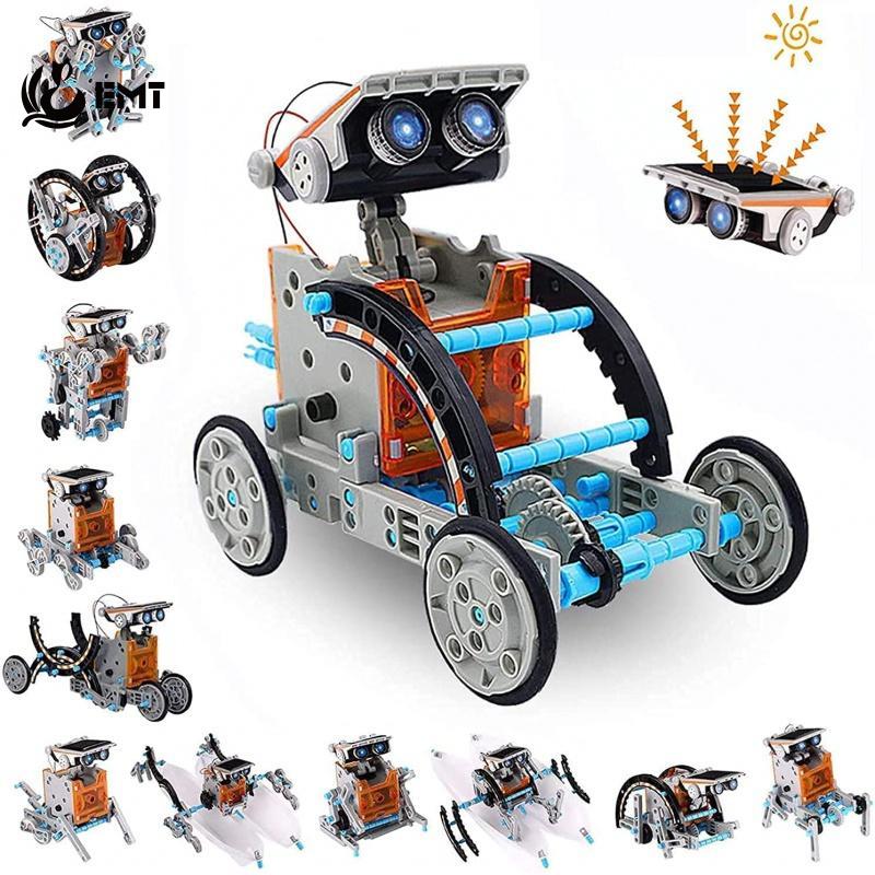 Kits de robôs solares de alta tecnologia, carros elétricos/rc, brinquedos para meninos e meninas, desenvolvimento intelectual 12 em 1, kit educacional diy para crianças