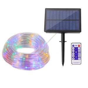 Solar Touw Tube Light Strings 10m 20m 30m Outdoor String Lights IP65 Waterdichte Tuin Vakantie Bruiloften Kerst Garland Hek Party Loopbrug Pad Trampoline