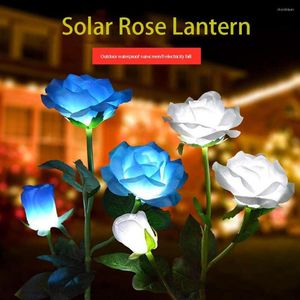 Solaire Rose Fleur Jardin Lumière Pelouse Lampe Éclairage Extérieur Étanche Projecteurs De Noël De Mariage Jardinage Extérieur Décor