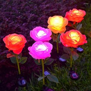 La flor solar de Rose enciende las rosas florece el jardín al aire libre impermeable decorativo para el césped del patio