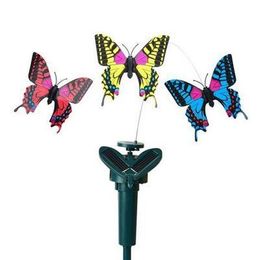 Solar roterende vliegende speelgoed simulatie vlinder fladderende vibratie kolibrie vliegende tuin yard decoratie grappige speelgoed