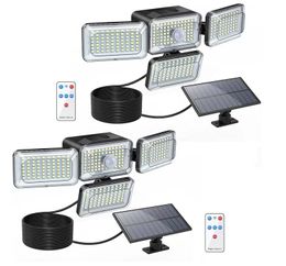 Sécurité solaire 4 têtes intégrées/divisées induction solaire garage 288LED applique murale à induction avec télécommande infrarouge