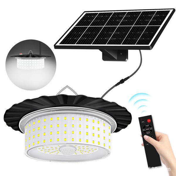 Luces solares para cobertizo con Sensor de movimiento para interiores y exteriores, impermeables, 244 LED, luz colgante Solar, 5 modos de iluminación, focos de cable de 5M