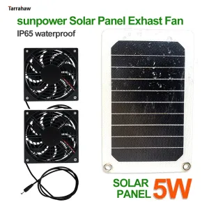 Ventilateurs solaires à plaques solaires 5W Système de ventilation solaire pour animaux de compagnie Panneau de production d'énergie Chargement de téléphone portable Processus ETFE Sunpower Cell