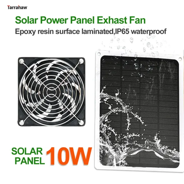Système solaire solaire 10W panneau photovoltaïque ventilateur solaire poulailler pour animaux de compagnie Ventilation refroidissement artefact bouclier étendre la ligne de batterie plaque PV