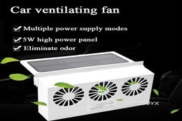 Solaire SolarUSB double charge outil de refroidissement véhicule Circulation d'air fumée d'échappement voiture ventilateur de Ventilation 01033084279