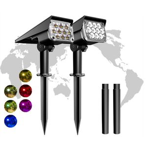 Solar Spot Lights 20LED Solar Landscape RGB Lights 3 kleuren Waterdicht Voor Lawn Garden Yard Tree Oprit Patio