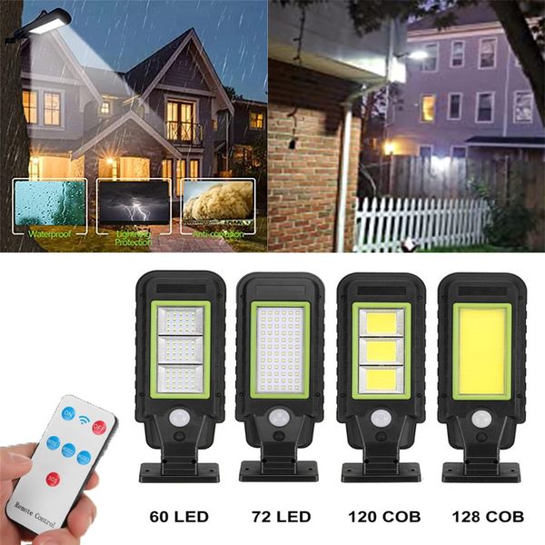 Lámpara de calle solar Luz de pared de seguridad con sensor de movimiento inalámbrico para exteriores con 3 modos de iluminación Adecuado para jardines Calles Patios Carreteras