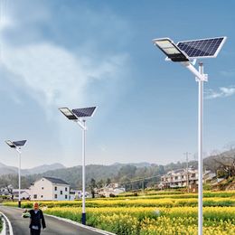 Solar Street Lamps 200W Solars Flood Light Outdoor Motion Sensor schemering naar Dawn Solarlights met afstandsbediening IP66 Waterdicht voor parkeerplaatsstadion Crestech168