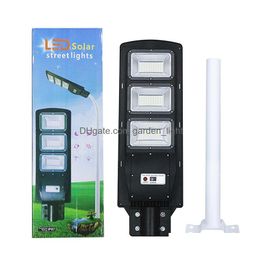 Luz de calle solar 30W 60W 90W 120W Lámpara Radar Sensor de movimiento Impermeable Ip67 Pared Paisaje al aire libre Jardín Luz de carretera W Dhlyt