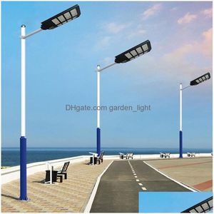 Solar Street Light 600W 800W 1000W LED -lamp Wall Super Bright Motion Sensor Outdoor Garden Beveiliging met Pole DRO DHPCV