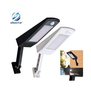 Solar Street Light 900lm LED Outdoor Waterdichte verlichting voor tuinwand 48 LED's vier modi Rotable pool lamp druppel leveringslichten R DHBVU