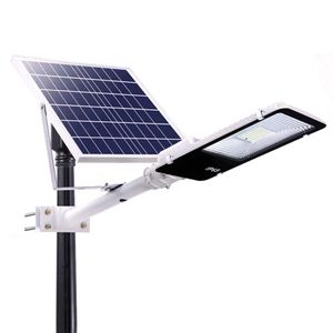 Solar Street Light Outdoor, 200W LED Flood Light Lamp met afstandsbediening Timing Hoge Helderheidsschemer naar Dawn Security Lighting for Yard