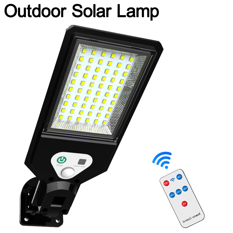 Solar Street Light Outdoor met bewegingssensor DUSK ZONDER SOLAR FLOOW LICKEN IP66 Waterdichte LED Beveiliging Licht Parkeerplaats Street Basketball Court Usalight