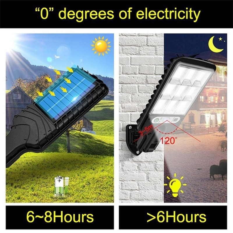 Solar Street Light Outdoor Solar Lampa z trybem światła LED Wodoodporny czujnik ruchu Oświetlenie dla ogrodowych patio ścieżki