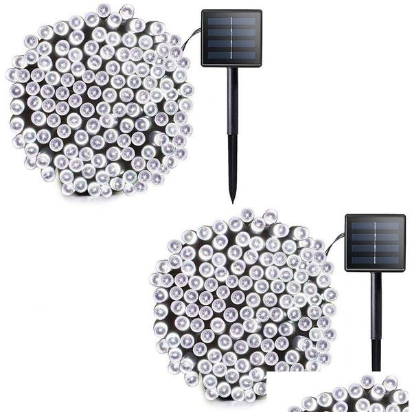 Guirlandes solaires 100Led 200Led, éclairage extérieur étanche, 8 Modes, féerique décorative pour jardin, Patio, fête, livraison directe de noël