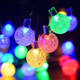 Solar String Lights LED Bubble Beads Ul Light Outdoor Christmas Decoration Flashing Night vele kleuren 2021