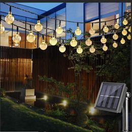 Solar String Lights Outdoor, 21.3ft 30 LED Crystal Balls Waterproof Globe Solar Powered Fairy String Lights for Christmas Garden Yard Home