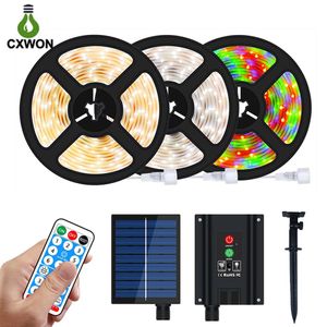 Solar Strips Verlichting Warm Wit RGB 60 LEDs M 2835SMD Waterdichte Flexibele Strip Verlichting Lint Tape LED Strip Backlight Decor222q