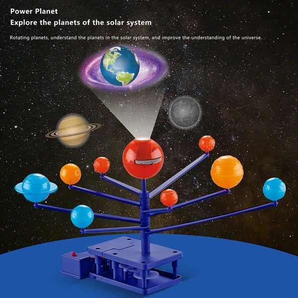 Modelo de Sistema Solar, Juguetes DIY, ciencia y tecnología para niños, planeta de aprendizaje, montaje de enseñanza, juguete educativo para colorear 240112