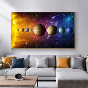 Solar System Pictures Nebula Space Universum Posters en Prints Science Canvas Schilderij Wall Art voor Woonkamer Decor Cuadros