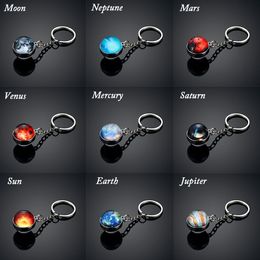 Système solaire Planet Course Galaxy Nebula Space Double côté verre Ball Frackchain