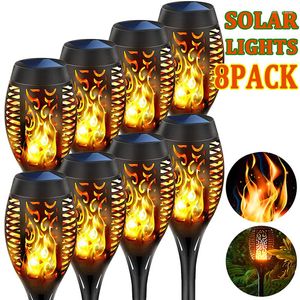 Solar Torch Lights Outdoor LED Waterdicht landschap Garden Pathway Licht met dansende flikkerende vlammen kerstdecor