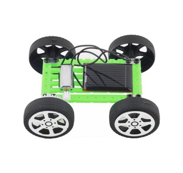 Juguetes solares para niños Mini juguete accionado Kit de coche DIY Dispositivo educativo para niños Hobby Divertido Plástico Verde Otros juguetes Whole1444338
