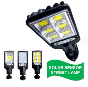 Wandlamp op zonne-energie Inductiestraatverlichting Afstandsbediening Bewegingssensorlampen Waterdicht 3 modi Verlichting voor buitentuin Patio Veranda Garage