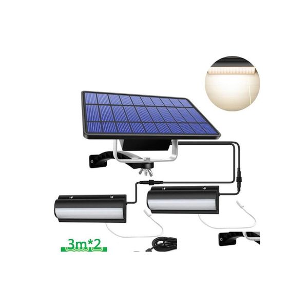 Luces de pared solares 30Led 60Led Lámpara de cabeza doble individual Ip65 para exteriores Luz de jardín dividida con interruptor Dstring Entrega de caída L Dhnuw