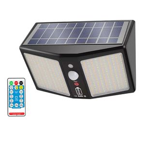 Lampes murales solaires 360 LED 2000 Lumens étanche extérieure solaire cour jardin rue Induction veilleuse avec télécommande