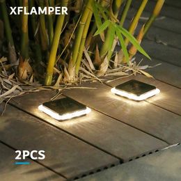 Solar Wall Lights 8LED Warm White Solar Lights Outdoor for Garden IP65 Waterproof Deck Stair Step Lawn Pathway Ground Lamp (2PCS) Q231109
