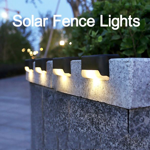 Luces de pared solares Bronce Acabado Impermeable Lámpara solar Led Camino al aire libre Patio Escaleras Paso y cercas crestech168