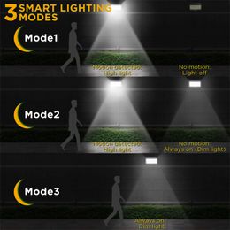 Lampes murales solaires extérieures 468 LED 1/2/4 Pack capteur de mouvement solaire avec 3 modes d'éclairage lampes modernes de sécurité étanches