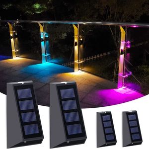 Zonnewandwandverlichting Buitenlampen LED Waterdicht Trap Verlichting Up en Down 7 Kleuren Veranderende buitenpatio