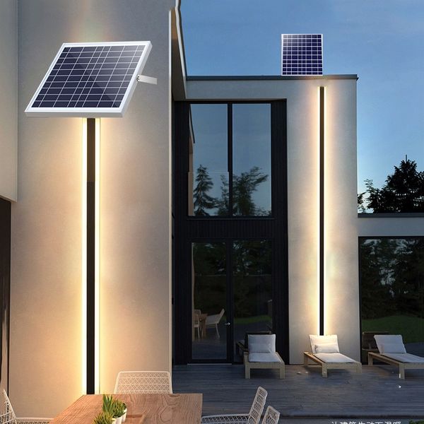 Colectores solares de iluminación para exteriores, lámpara larga impermeable para jardín, porche, Villa, patio, balcón, aplique, luminaria de 110V y 240V