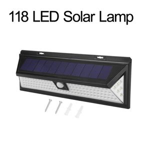 Lampes murales solaires extérieures étanches 118 LED capteur de mouvement de sécurité sans fil lampes extérieures lampes solaires extérieures pour avant crestech168