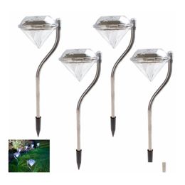 Zonnewandwandlampen roestvrij gazonlicht voor tuin decoratieve stroom led buiten diamant tuin verlichting druppel levering re -cabine energie dhhao dhhao