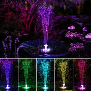 Zonnewaterfontein pomp kleurrijke set 7v/3W ledlichten waterval drijvende tuin fontein pomp zwembaden vijver gazon decor