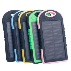 Solar waterdichte power bank zonnepaneel batterijladers voor smartphone pad tablets camera mobiele krachten banken universele 5000 mAh