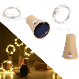 Solar Wine Bottle Lights 20led Garland Cork Fairy Fairy Kerstmis Licht 2m Outdoor Party Decoration Lamp