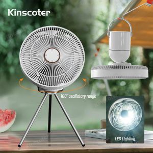 Soldeerijzers Ventilateur oscillant électrique Circulateur de bureau rechargeable Ventilateur de tente de camping de plafond sans fil avec éclairage LED télécommandé