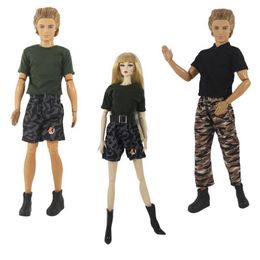 Soldaat Kleding Kawaii Items Kinderspeelgoed Vrouwelijke Tops Broek Man Dragen Snelle Verzending Pop Accessoires 30 cm Voor Barbie Ken Lover Game