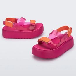 Enige muffin dikke zomer dames melissa casual sport snoep kleur luipaard print dappere strandschoenen sandalen vrouwelijk 2 56